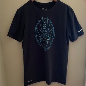 Nike Black Tee with Blue Panther Design